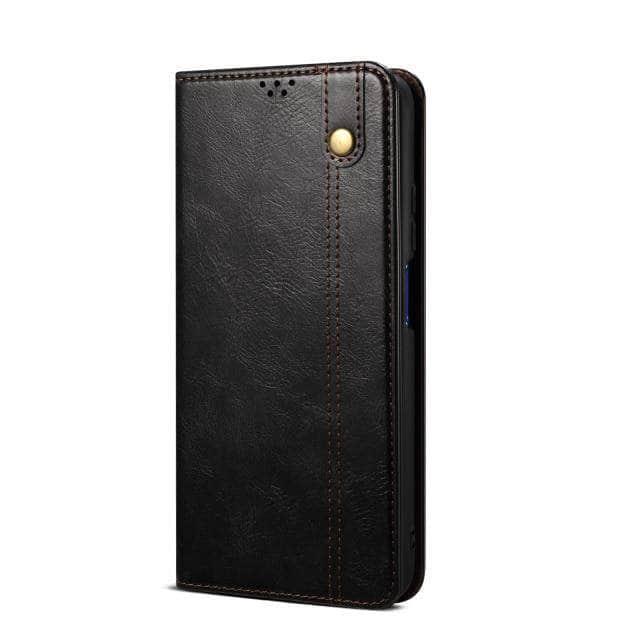 CaseBuddy Australia Casebuddy iPhone 13 Pro / black iPhone 13 Pro Stand Card Pocket Leather Soft Case