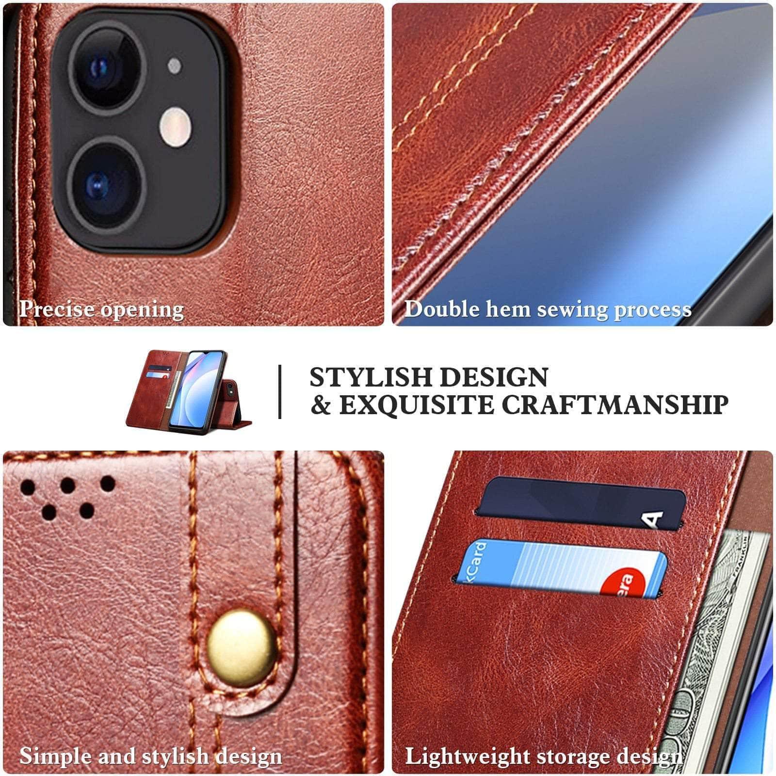 CaseBuddy Australia Casebuddy iPhone 13 Stand Card Pocket Leather Soft Case
