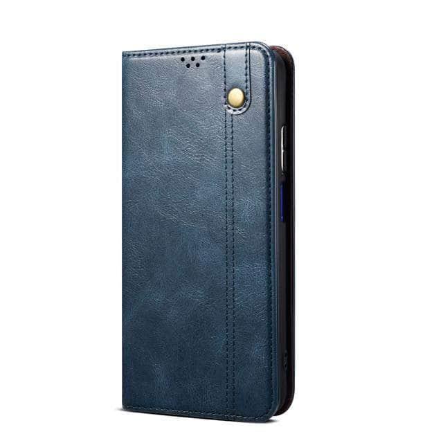 CaseBuddy Australia Casebuddy iPhone 13 / Blue iPhone 13 Stand Card Pocket Leather Soft Case
