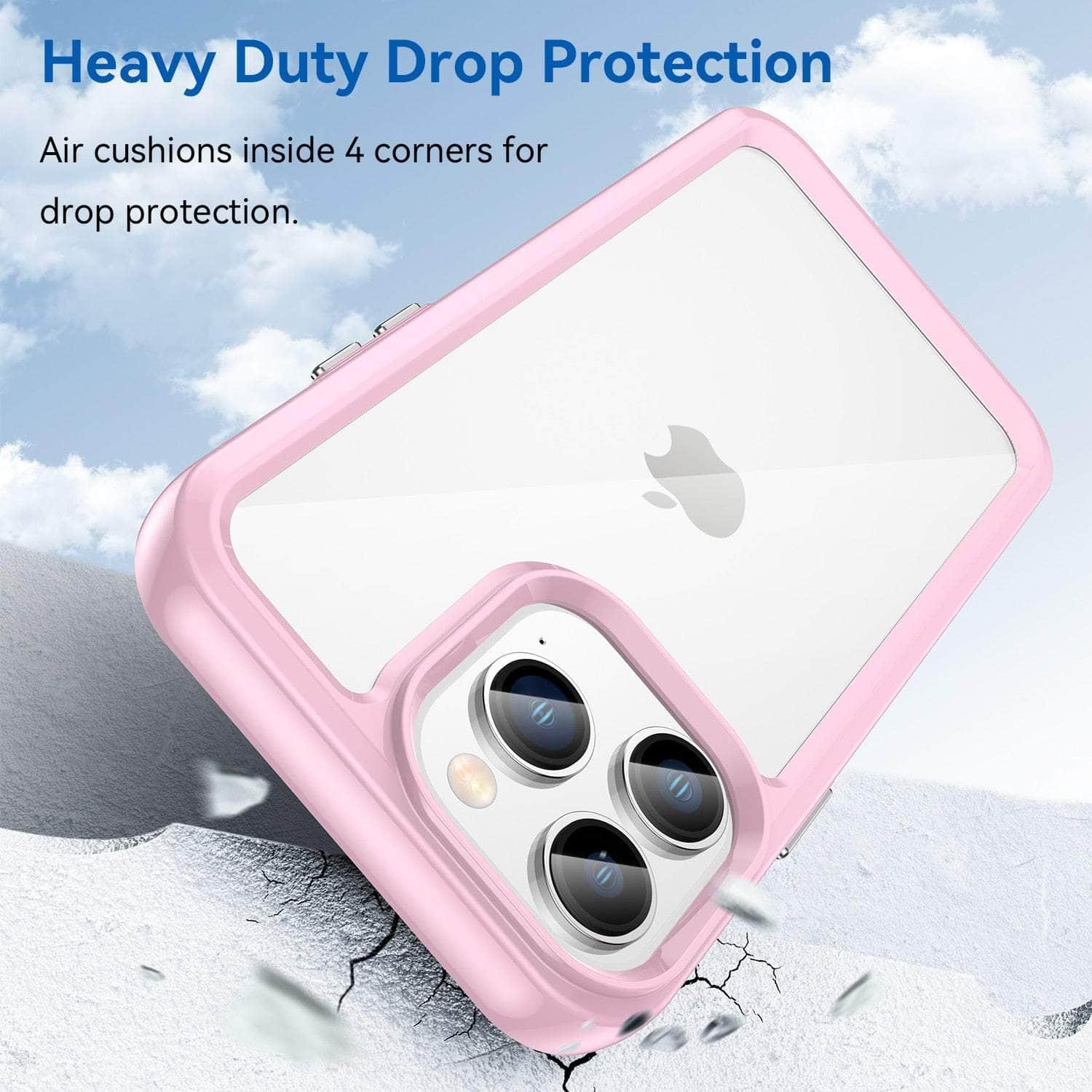 Casebuddy Pink / for iphone14 pro max iPhone 14 Pro Max Acrylic Fitted Shockproof Anti-Slip Case