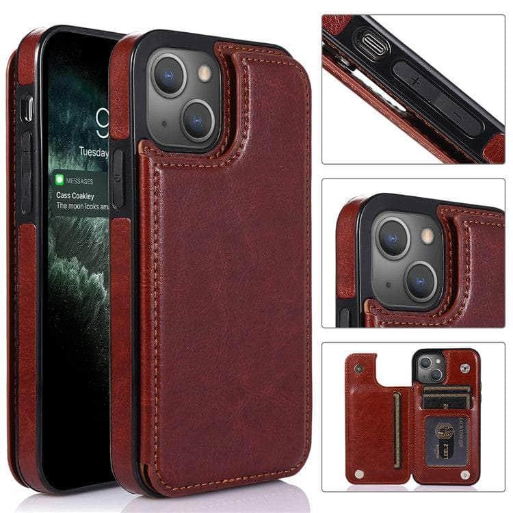 Casebuddy iPhone 14 Pro Max Slim Fit Leather Wallet Card Slots Flip Case