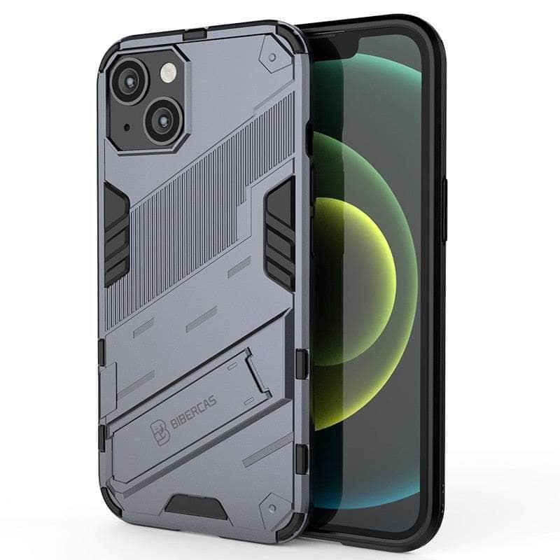 Casebuddy Gray / For iPhone 14 Pro iPhone 14 Pro Shockproof Punk Armour Kickstand Bumper