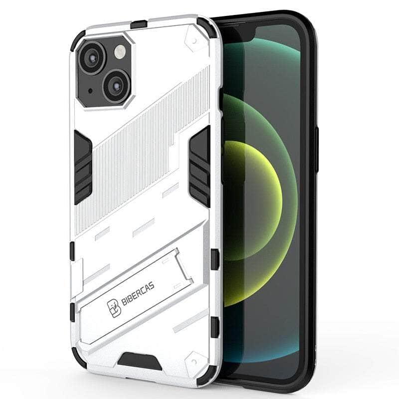 Casebuddy White / For iPhone 14 Pro iPhone 14 Pro Shockproof Punk Armour Kickstand Bumper