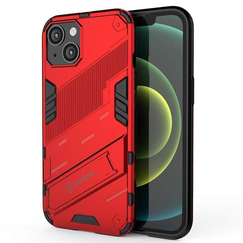 Casebuddy Red / For iPhone 14 Pro iPhone 14 Pro Shockproof Punk Armour Kickstand Bumper