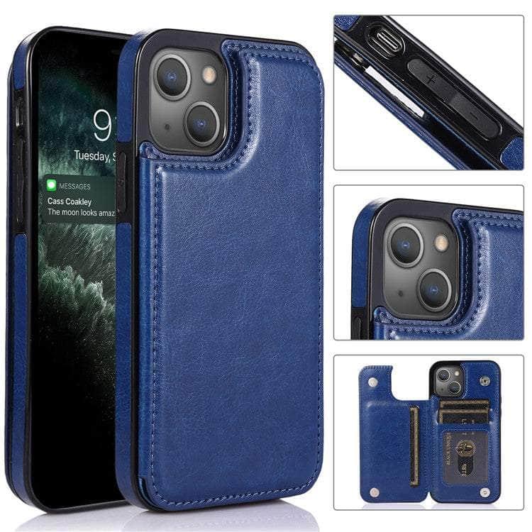 Casebuddy iPhone 14 Slim Fit Leather Wallet Card Slots Flip Case
