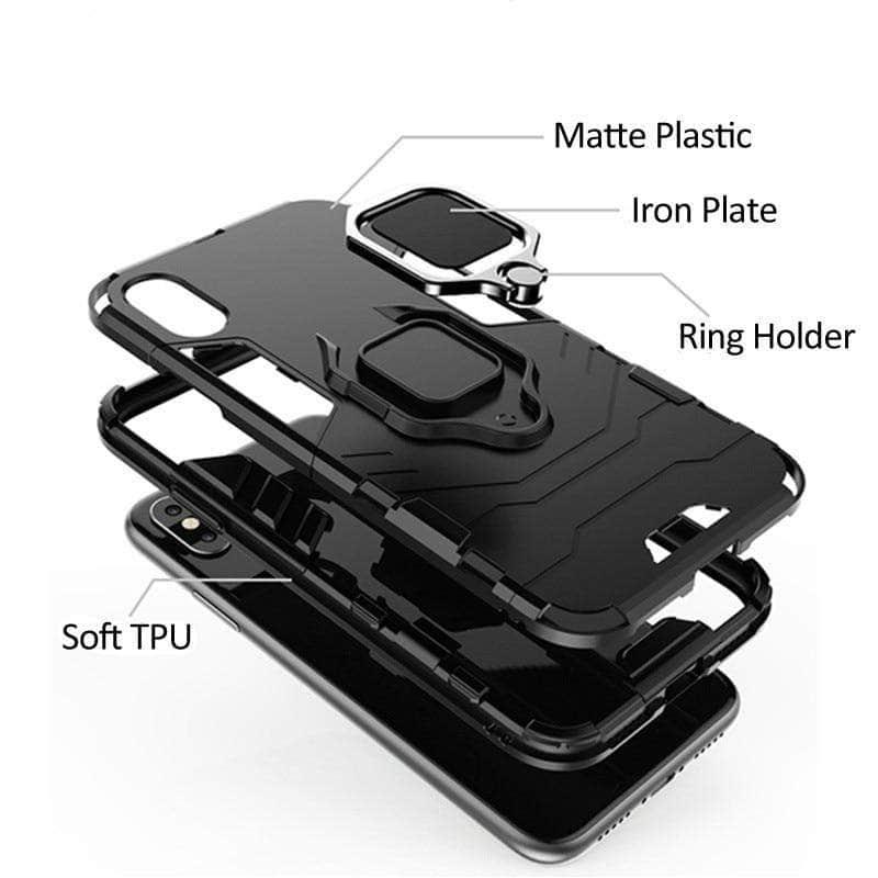 iPhone SE 2020 Shell Finger Ring PC Case - CaseBuddy