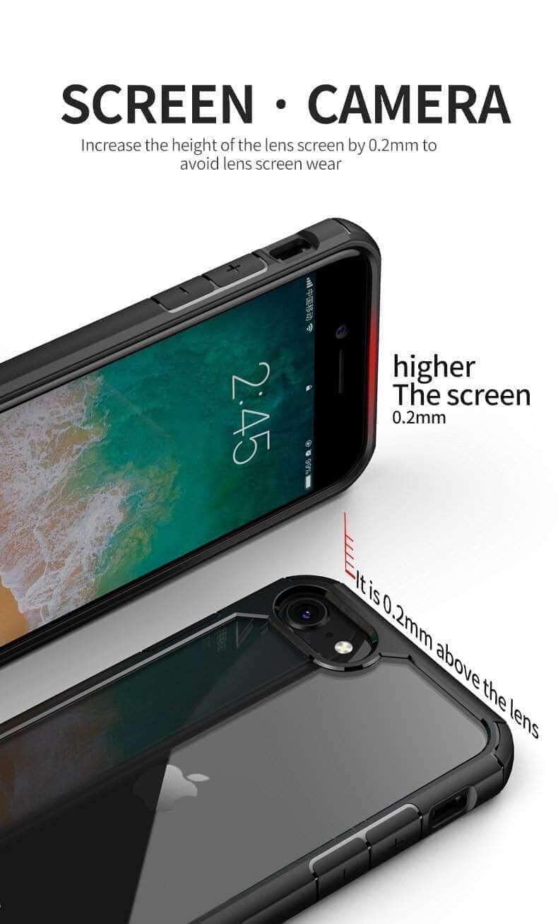 CaseBuddy Australia Casebuddy iPhone SE 2020 Shockproof Clear Case with Hard PC Shield+Soft TPU Bumper