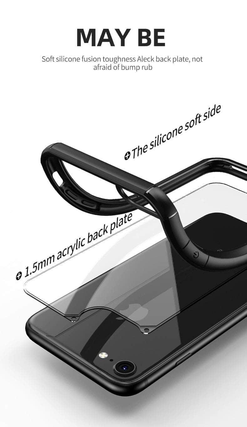CaseBuddy Australia Casebuddy iPhone SE 2020 Shockproof Clear Case with Hard PC Shield+Soft TPU Bumper