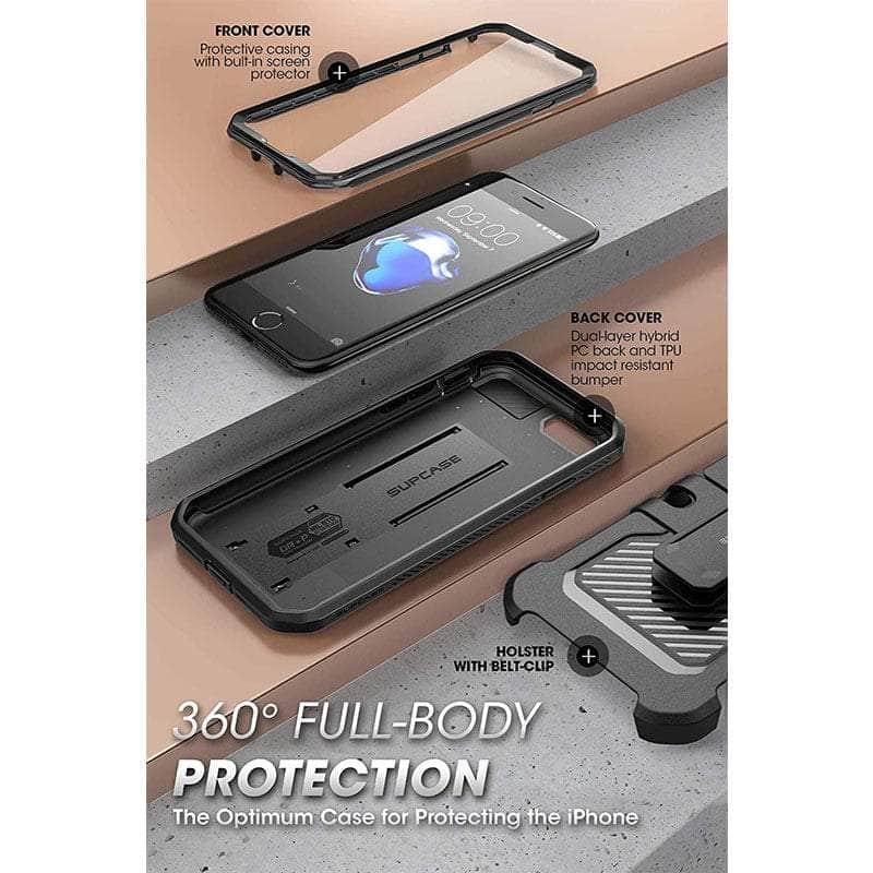 CaseBuddy Australia Casebuddy PC + TPU / Black iPhone SE 2022 SUPCASE Full-Body Dual Layer Belt-Clip Case
