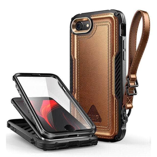 CaseBuddy Australia Casebuddy PC + TPU / Brown iPhone SE 2022 SUPCASE UB Royal Full-Body Faux Leather Cover