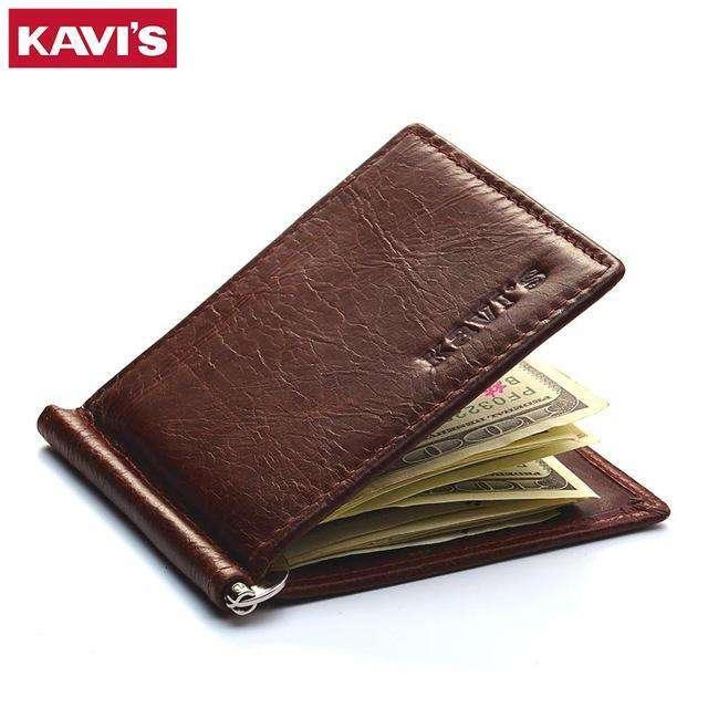 KAVIS Slim Genuine Leather Bifold Purse - CaseBuddy