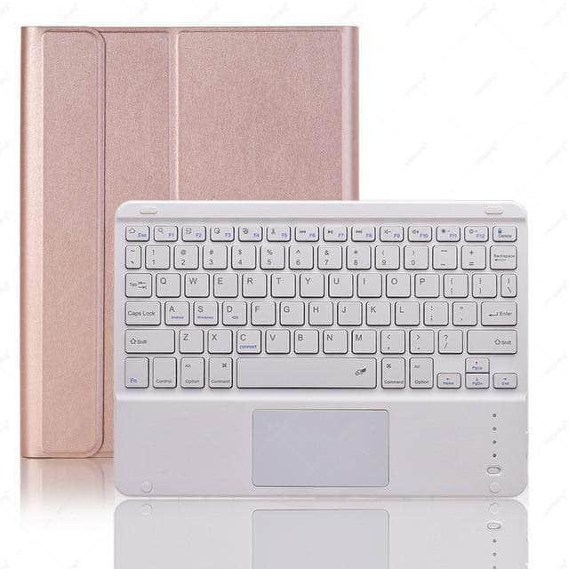 CaseBuddy Australia Casebuddy Rose Gold with White / For Air 2020 4th Keyboard Case iPad Air 4 10.9 2020 A2324 A2072 Pen Slot Detachable Magnet Trackpad