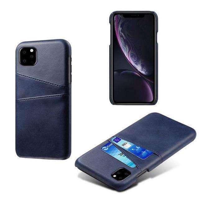 CaseBuddy Casebuddy For iPhone11 Pro Max / Navy Blue KEYSION Leather Wallet iPhone Card Pocket Phone Back Cover