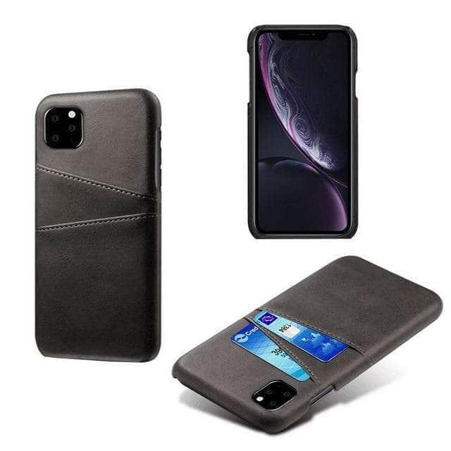CaseBuddy Casebuddy For iPhone 11 Pro / Black KEYSION Leather Wallet iPhone Card Pocket Phone Back Cover