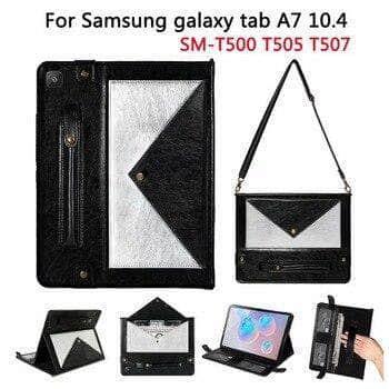 Leather Case Galaxy Tab A7 10.4 T500 T505 Hand Holder Stand Shell - CaseBuddy
