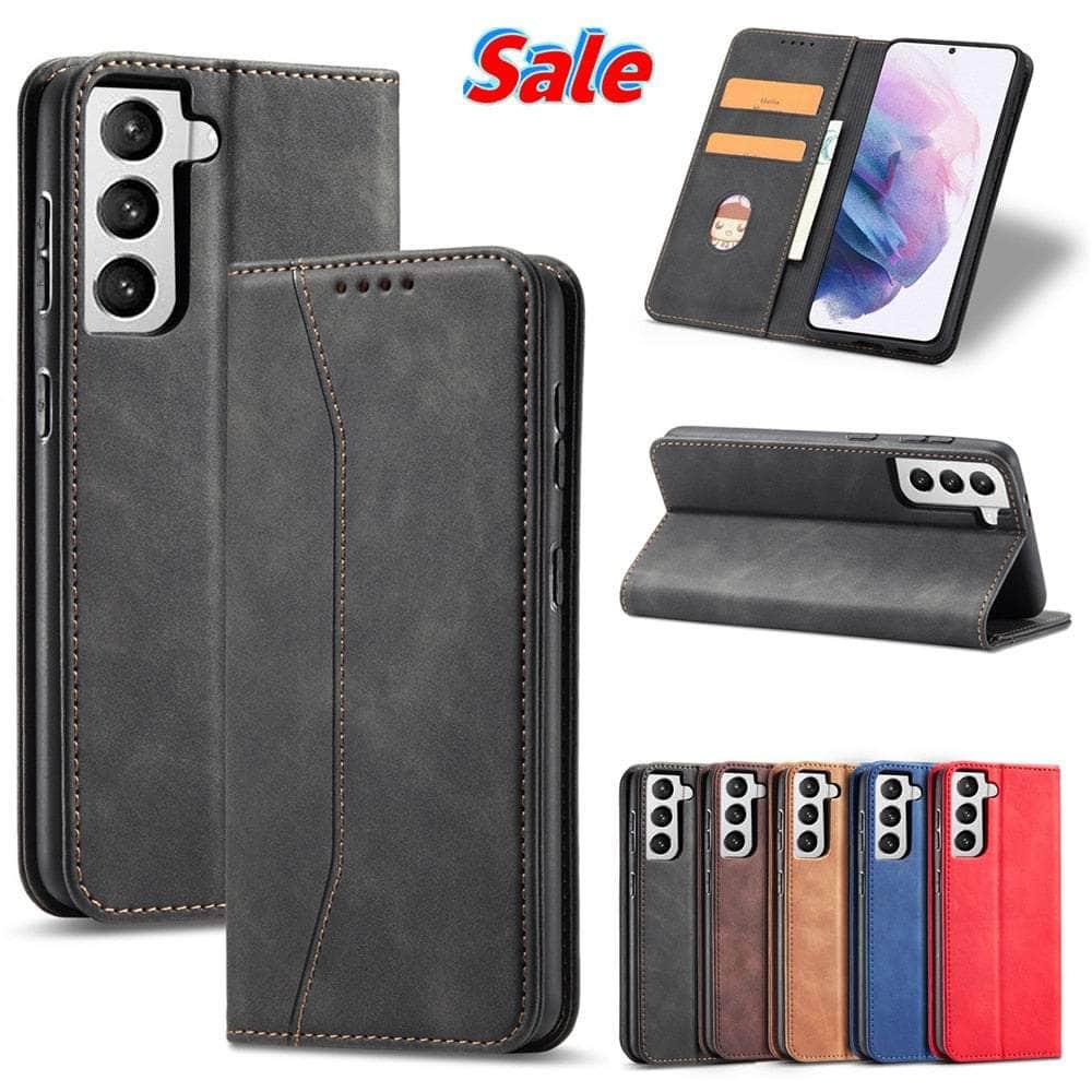 CaseBuddy Australia Casebuddy Leather Flip Galaxy S22 Ultra Luxury Wallet Cards Case