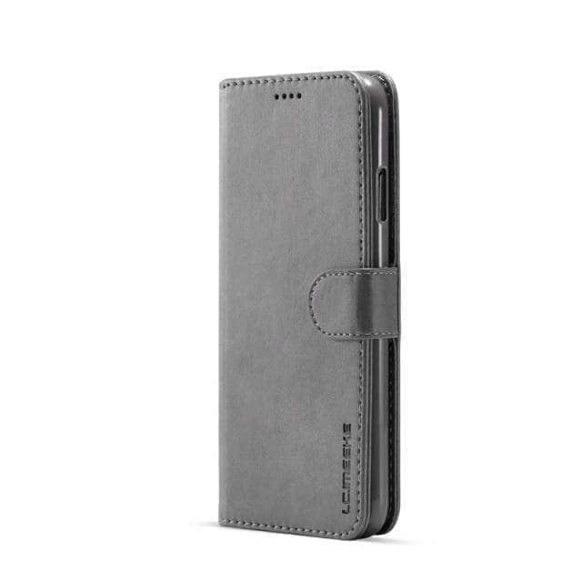 CaseBuddy Australia Casebuddy iphone 11pro max / Gray Leather iPhone Wallet Flip Case
