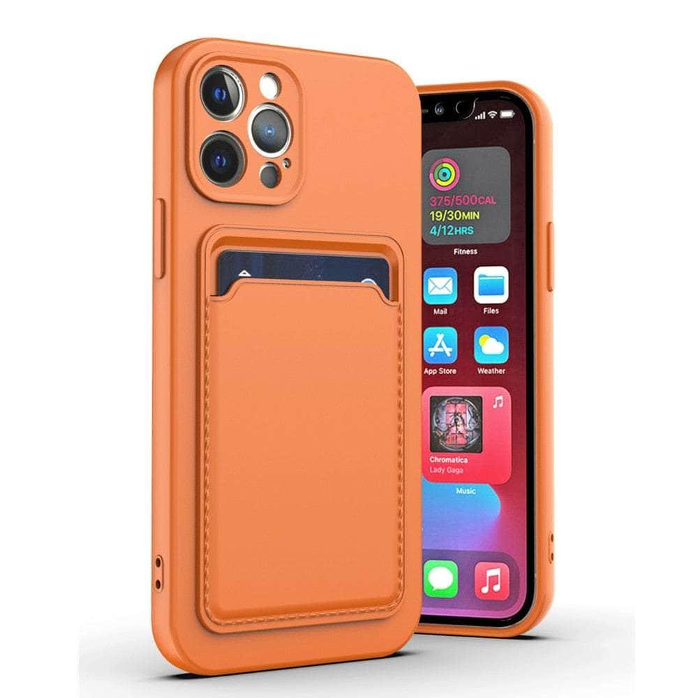Casebuddy for iPhone 14 Pro / Orange Liquid Silicone iPhone 14 Pro Wallet Case