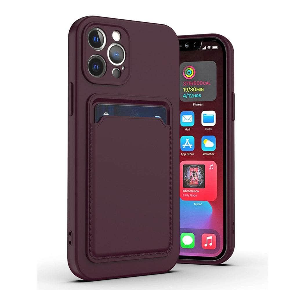Casebuddy for iPhone 14 Pro / Plum Liquid Silicone iPhone 14 Pro Wallet Case