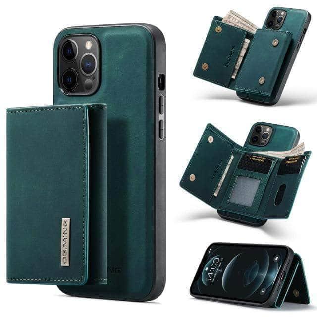 CaseBuddy Australia Casebuddy iPhone 13 / Green Luxury Magnetic iPhone 13 Detachable Leather Case