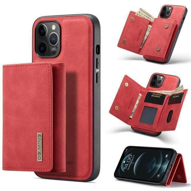 CaseBuddy Australia Casebuddy iPhone 13 / Red Luxury Magnetic iPhone 13 Detachable Leather Case