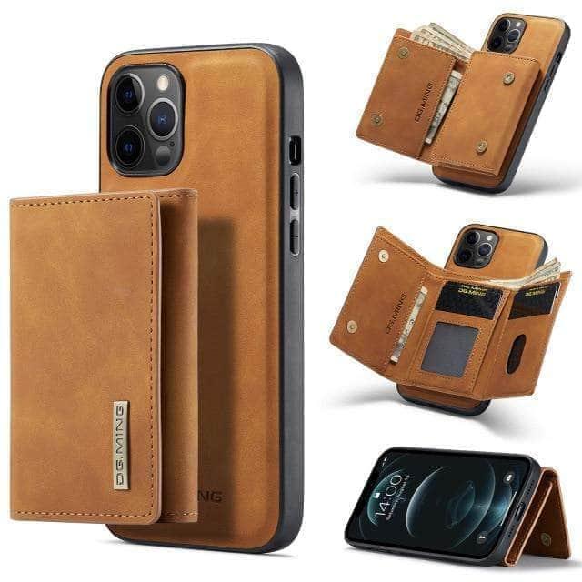 CaseBuddy Australia Casebuddy iPhone 13 / Brown Luxury Magnetic iPhone 13 Detachable Leather Case