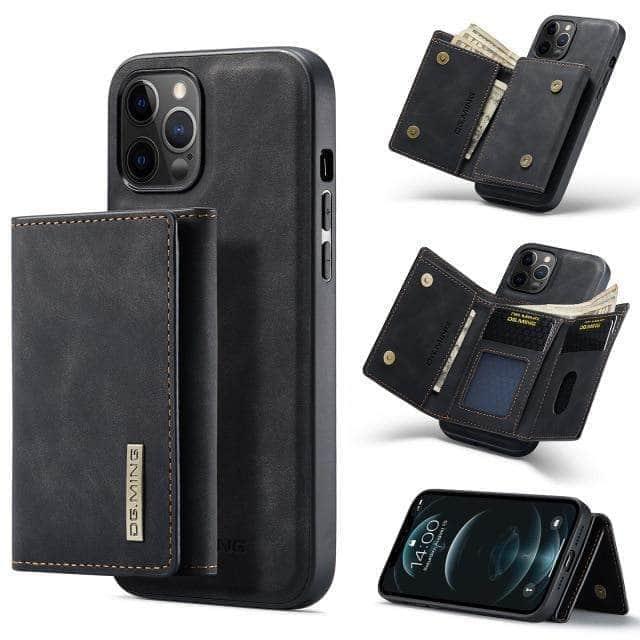 CaseBuddy Australia Casebuddy iPhone 13 / Black Luxury Magnetic iPhone 13 Detachable Leather Case