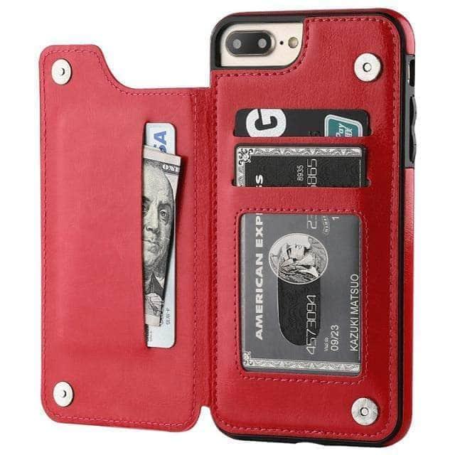CaseBuddy Australia Casebuddy iPhone 13 Pro / Red Luxury Slim iPhone 13 Pro Wallet Card Slots Case
