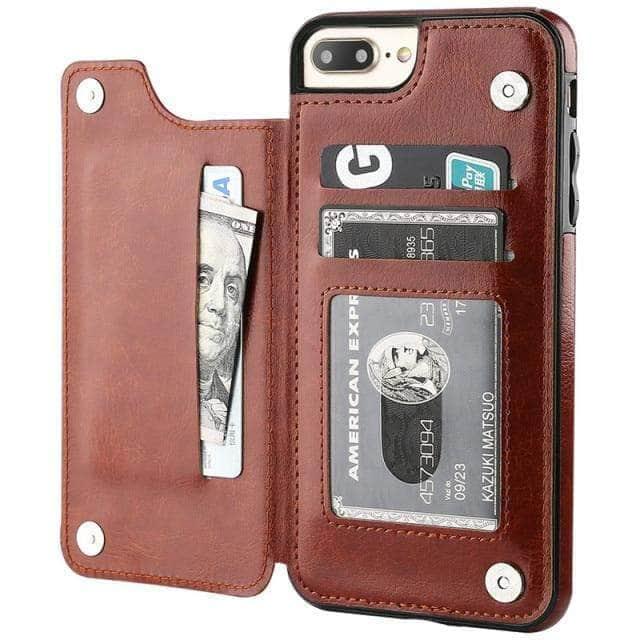CaseBuddy Australia Casebuddy iPhone 13 Pro / Brown Luxury Slim iPhone 13 Pro Wallet Card Slots Case