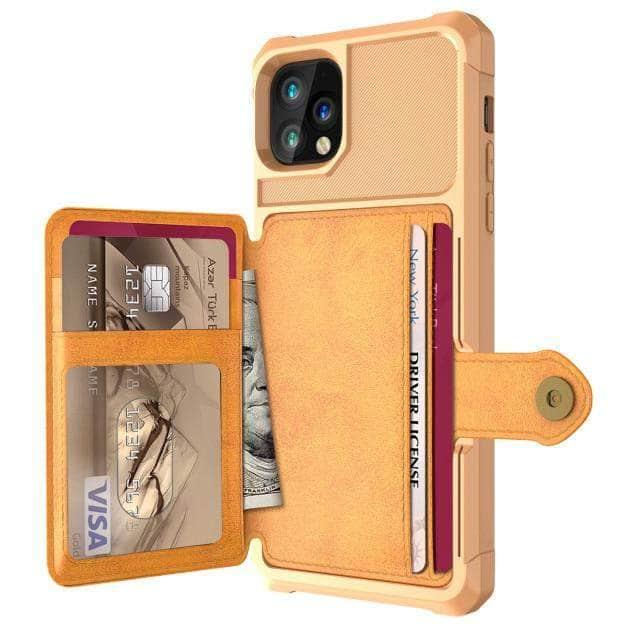 CaseBuddy Australia Casebuddy for iPhone 13 Mini / Yellow Luxury Wallet iPhone 13 Mini Cards Case