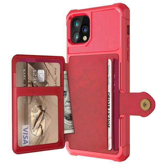 CaseBuddy Australia Casebuddy for iPhone 13 Mini / Red Luxury Wallet iPhone 13 Mini Cards Case