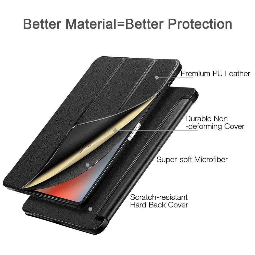 Magnetic Flip iPad Pro 12.9 2018 Ultra Slim Transparent Back Tri-fold Smart Cover