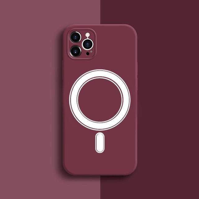 CaseBuddy Australia Casebuddy For iPhone 12Pro Max / Wine Red Magnetic iPhone 12 Liquid Silicone Magsafe Cover