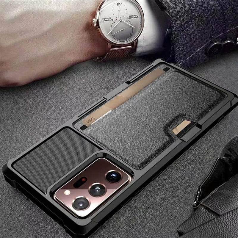 Magnetic Leather Skin Card Pocket Note 20 Ultra S20 Plus Protection Case - CaseBuddy