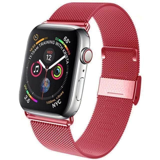 CaseBuddy Australia Casebuddy red / 38mm or 40mm Multi Color Milanese Loop Apple Watch Band 6 5 4 3 2 SE 44/42/40/38