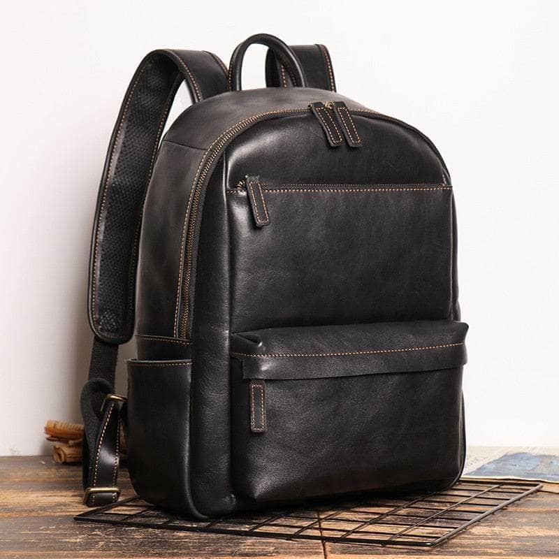 Casebuddy Nesitu Genuine Leather 14'' Laptop Backpack