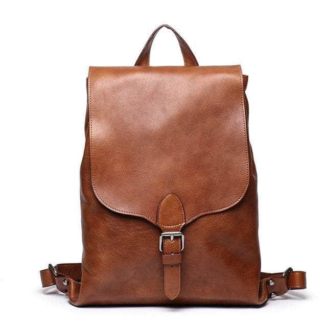 CaseBuddy Australia brown Nesitu Highend Vintage Genuine Leather Men  Backpack