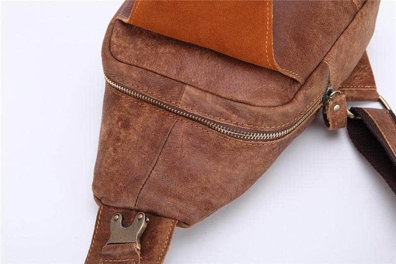 CaseBuddy Australia Casebuddy Nesitu Real Genuine Leather Chest Messenger Bag