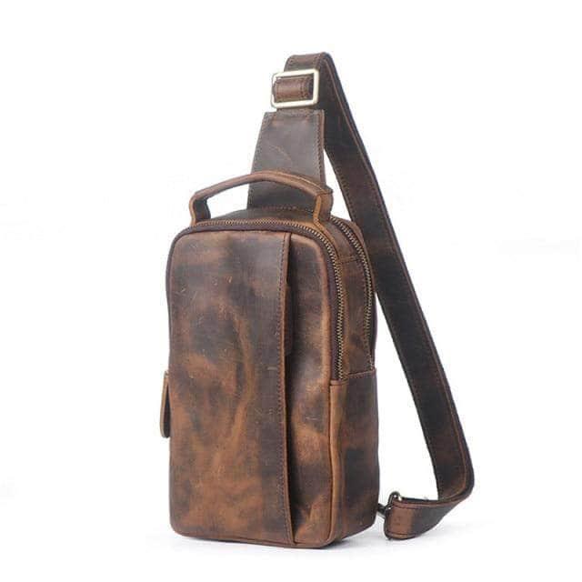 CaseBuddy Australia Casebuddy dark brown Nesitu Vintage Genuine Leather Men Chest Bag