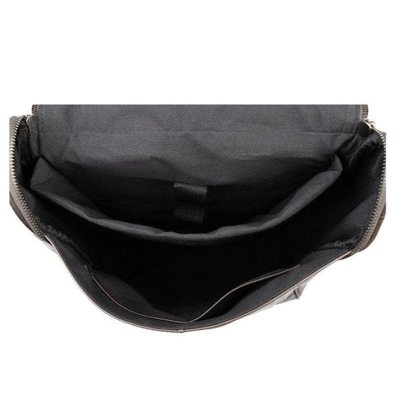 Nesitu Vintage Unisex Real Genuine Leather Women Men Backpack 14'' Lap
