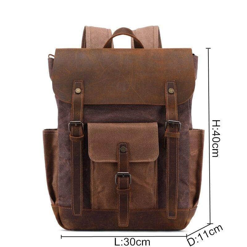 CaseBuddy Australia Casebuddy Nesitu Vintage Wax Canvas 14'' Laptop Backpack