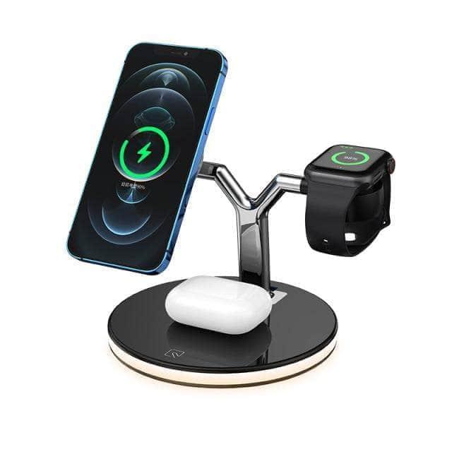 CaseBuddy Australia Casebuddy black Qi Wireless Quick Charger Stand Magsafe 3 in 1