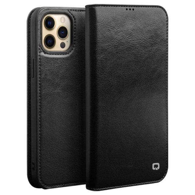 CaseBuddy Australia Casebuddy for i13 Mini / Black QIALINO Genuine iPhone 13 Mini Leather Case