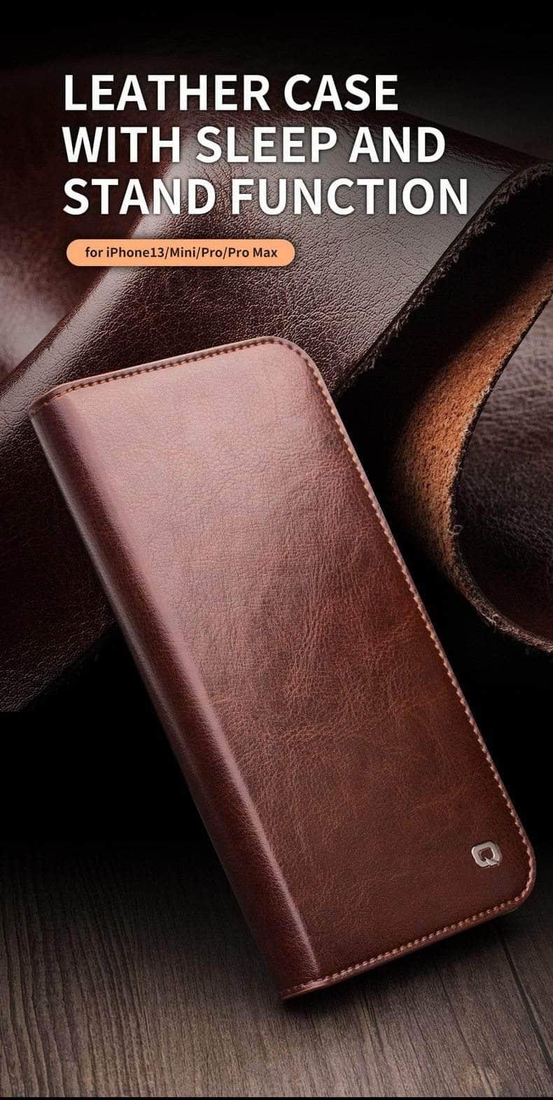 CaseBuddy Australia Casebuddy QIALINO Genuine iPhone 13 & 13 Pro Leather Case