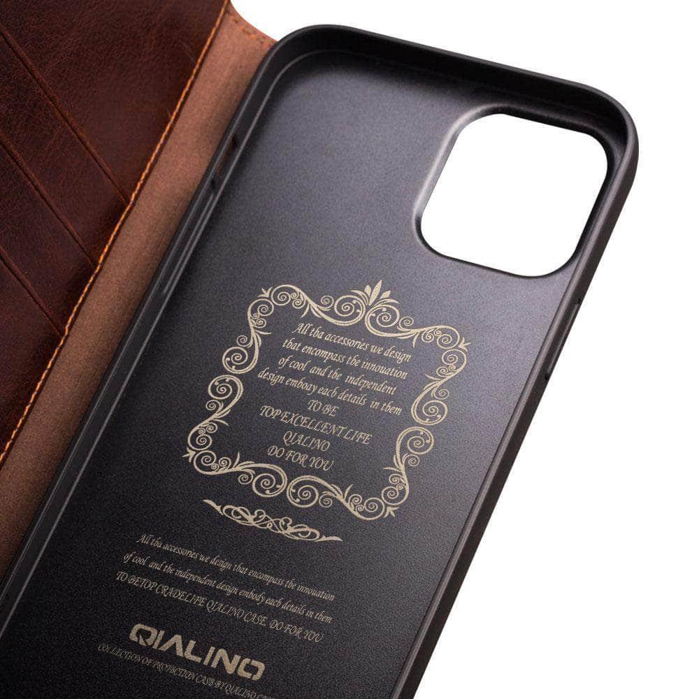 CaseBuddy Australia Casebuddy QIALINO Genuine iPhone 13 & 13 Pro Leather Case