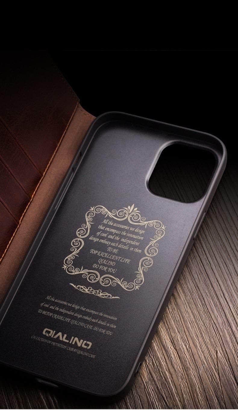 CaseBuddy Australia Casebuddy QIALINO Genuine iPhone 13 & 13 Pro Leather Case
