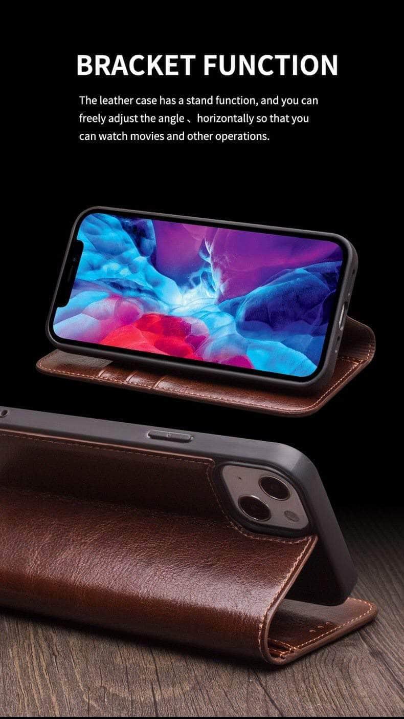 CaseBuddy Australia Casebuddy QIALINO Genuine iPhone 13 & 13 Pro Leather Case