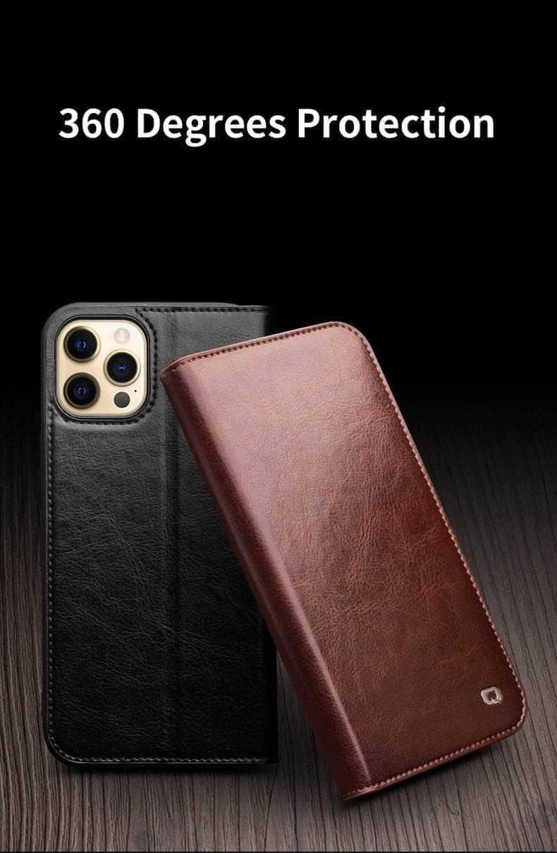 CaseBuddy Australia Casebuddy QIALINO Genuine iPhone 13 & 13 Pro Leather Case