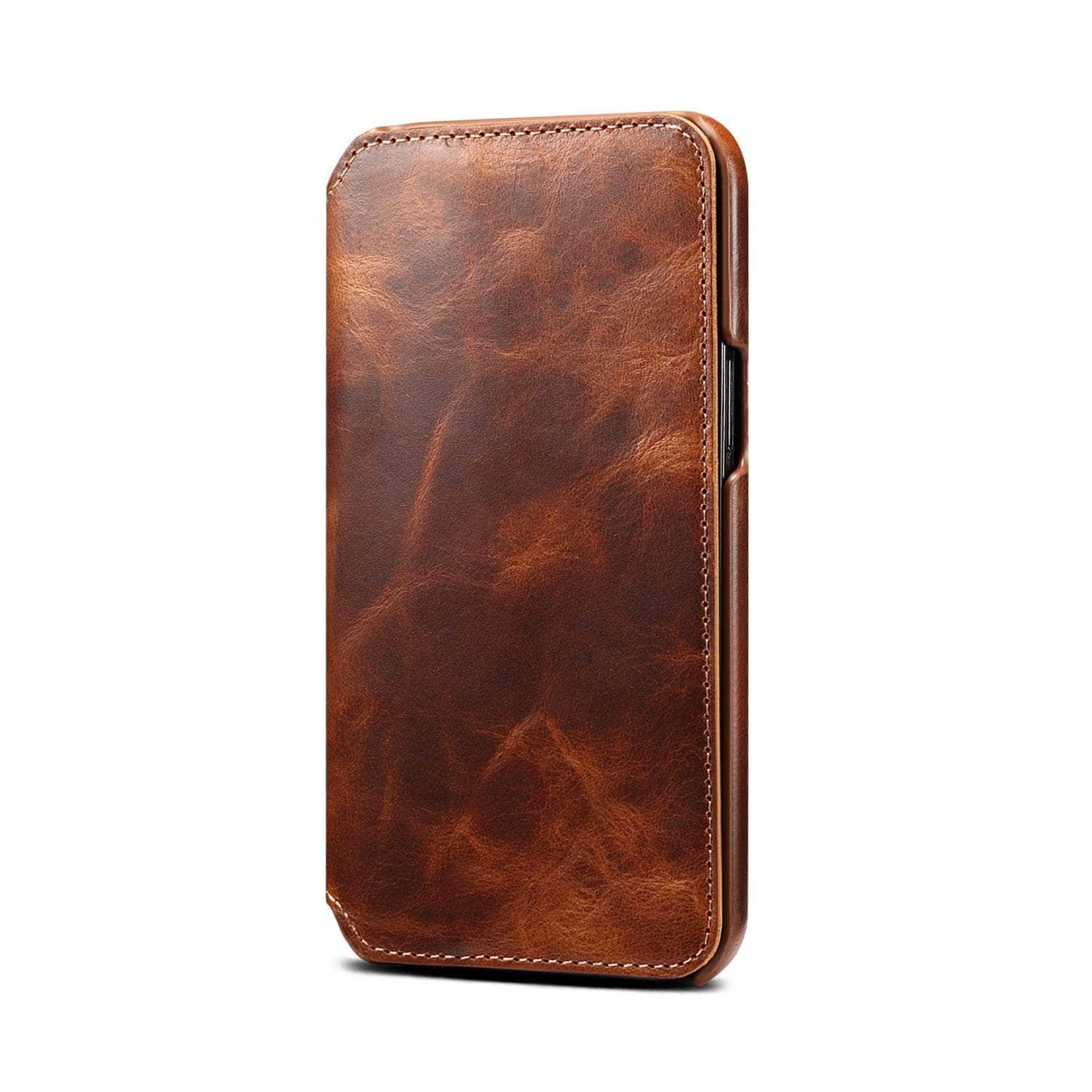 Casebuddy Real Leather iPhone 14 Max Leather Retro Wallet Case