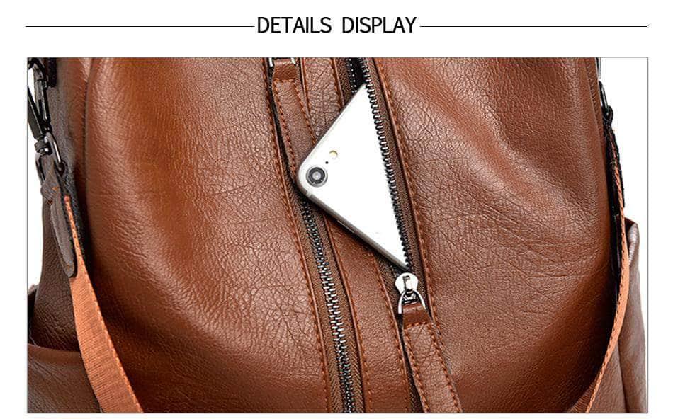 CaseBuddy Australia Casebuddy Saiten Leather Women Backpack Casual School Teenager Multifunction